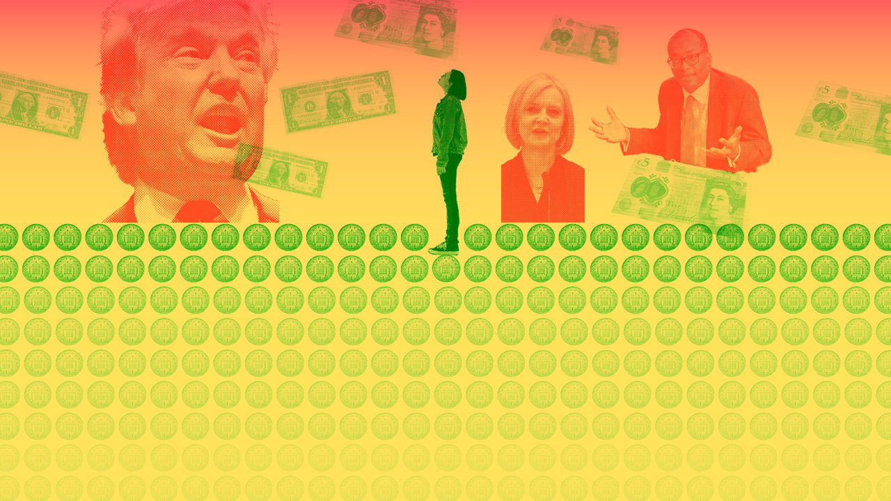 Trickle down economics with US and UK political leaders