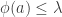 \phi(a)\leq\lambda