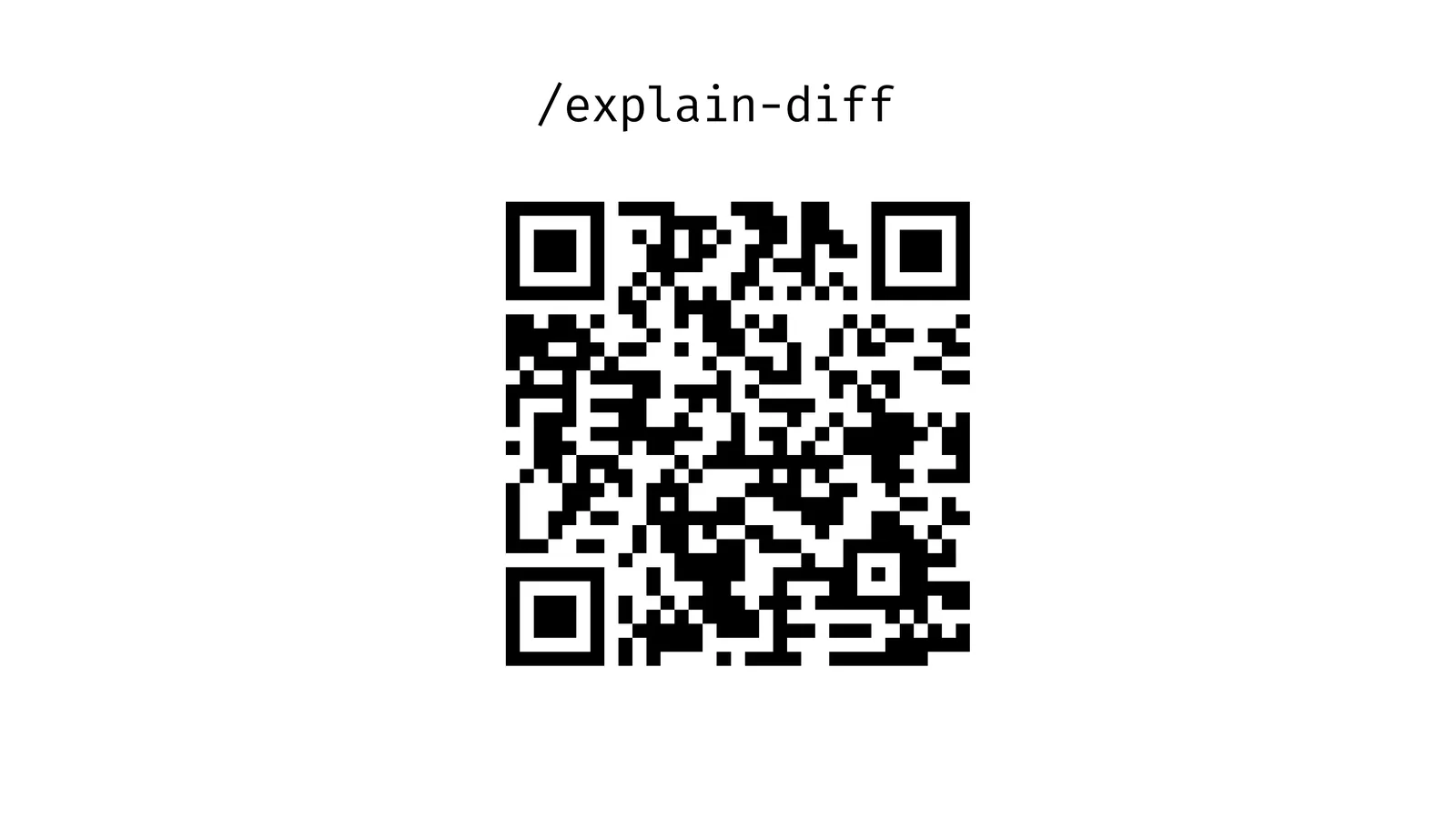 QR-код, ведущий к навыку /explain-diff.