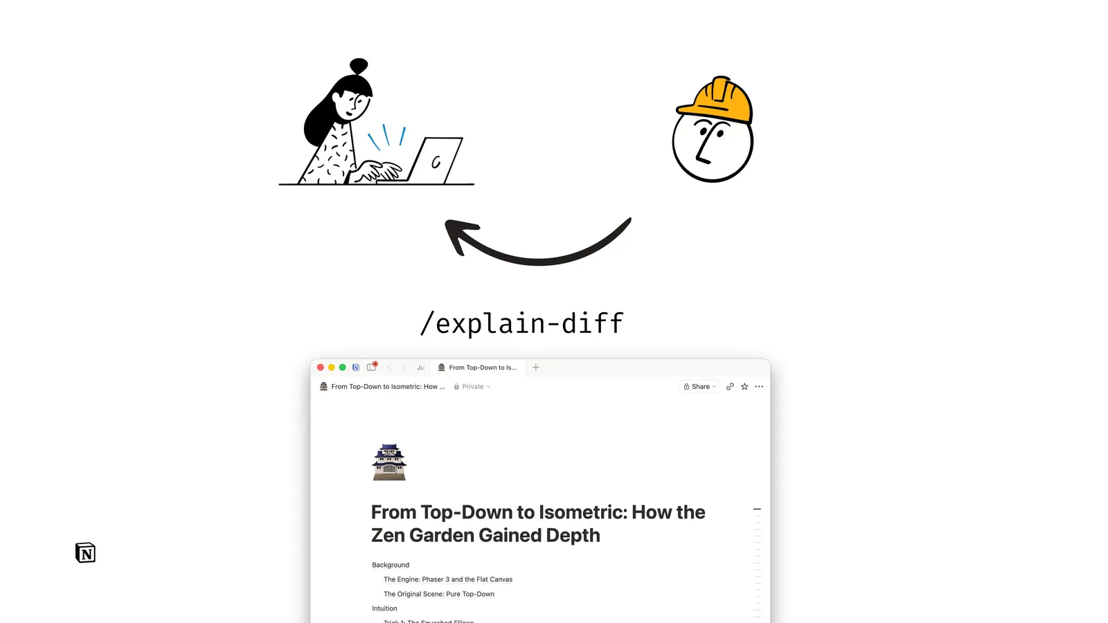 Скриншот документа-объяснения кода, созданного навыком /explain-diff.