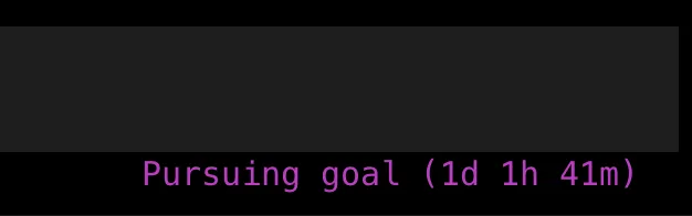 Codex goal running for a long time