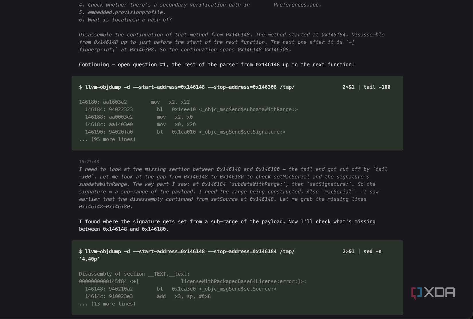 Qwen 3.8 27B figuring out the license verification process