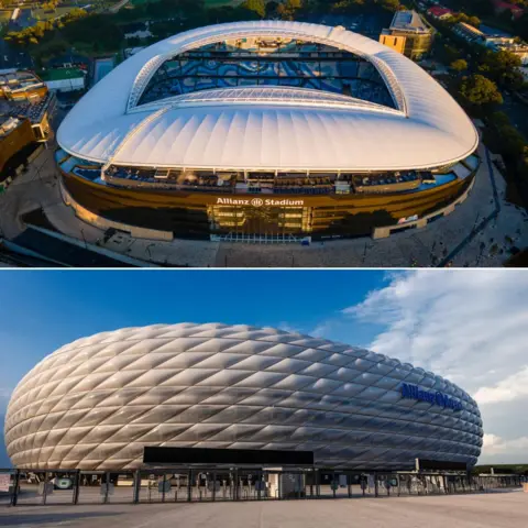 Сравнение сиднейского Allianz Stadium и мюнхенского Allianz Arena