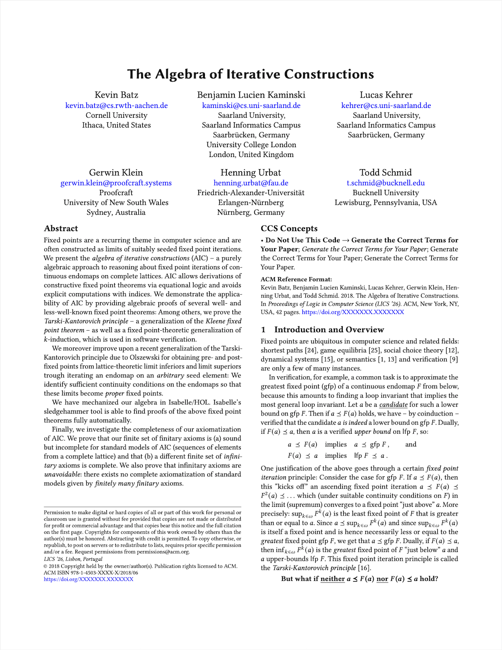 Титульная страница статьи The Algebra of Iterative Constructions