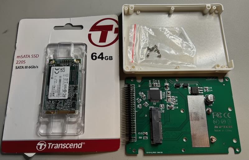 64 ГБ mSATA SSD и IDE-конвертер