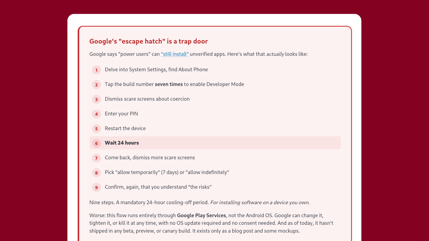 Схема «люка» Google для боковой загрузки приложений