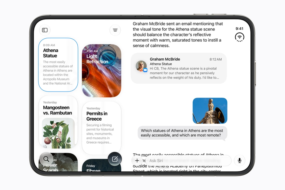 Приложение Siri показано на iPhone Duo пользователя