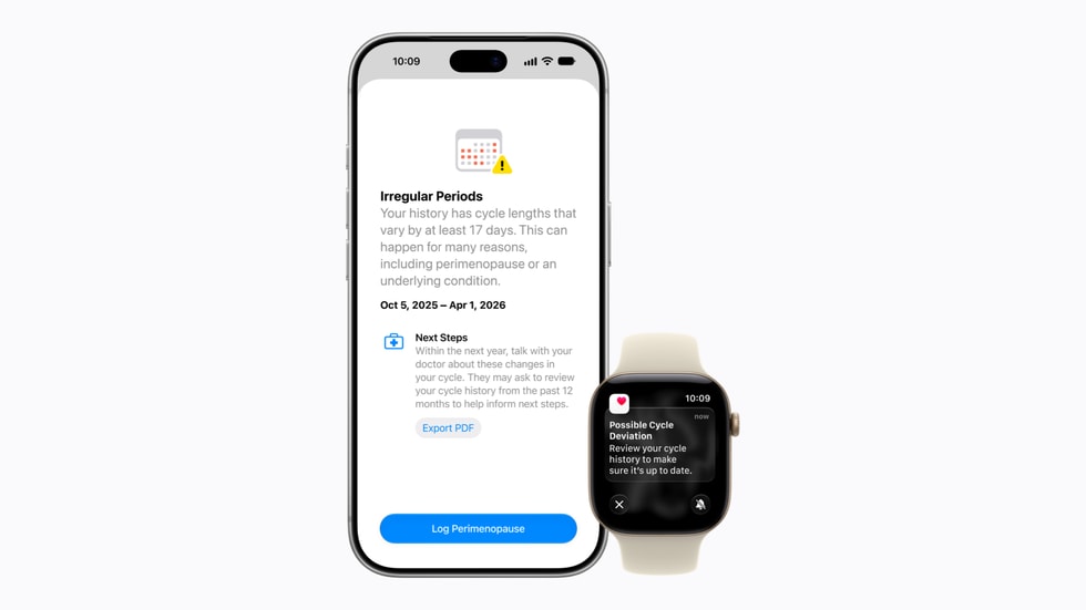 На экране здоровья iPad показано обновленное приложение Cycle Tracking