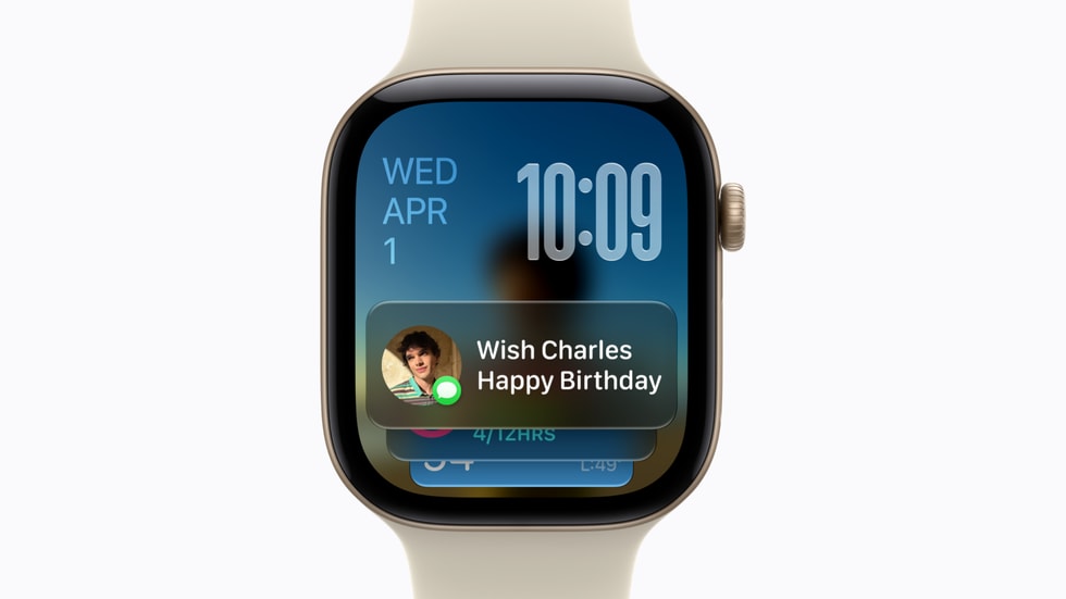 На Apple Watch Series 12 показаны предложения виджетов Smart Stack