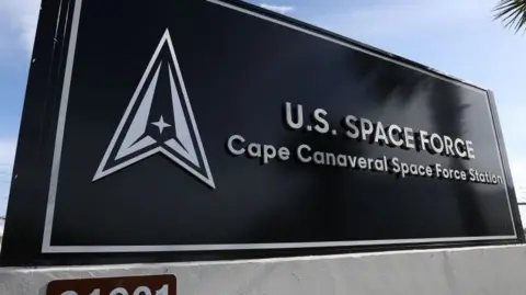 Getty Images File image of a sign that reads: "US Space Force, Cape Canaveral Space Force Station"