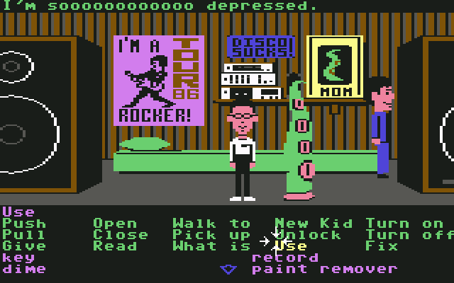Скриншот из Maniac Mansion на Commodore 64