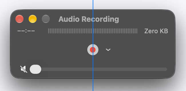 Окно QuickTime с неправильно расположенной иконкой записи.