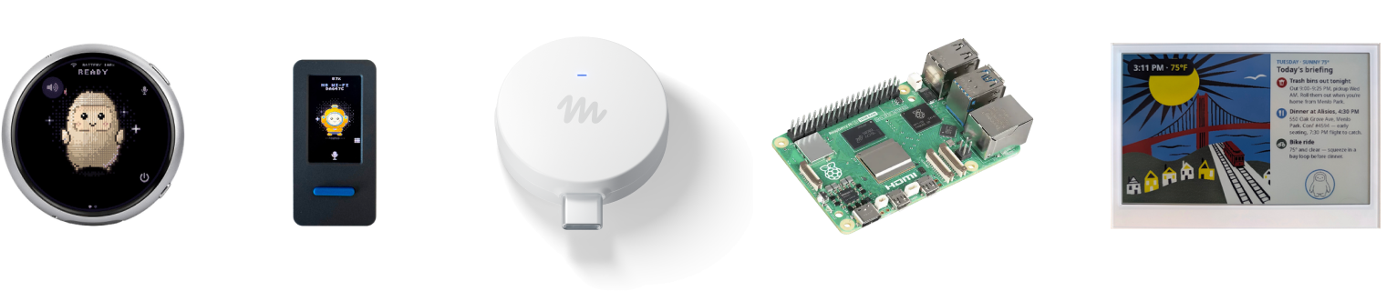 Muse gadgets: Waveshare круглый AMOLED, M5Stack StickS3, Muse Home Link, Raspberry Pi и Seeed reTerminal e-ink дисплей