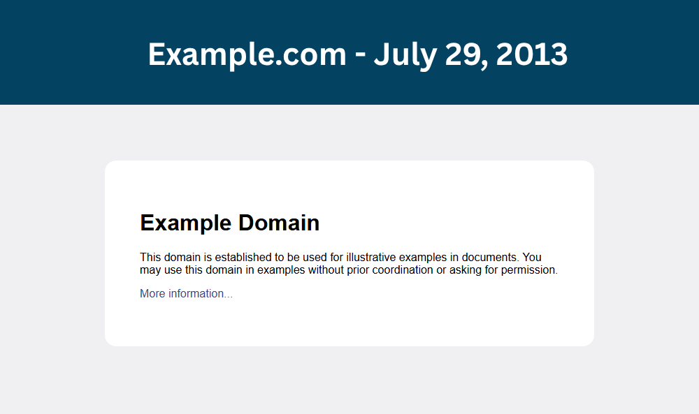 Example.com: 29 июля 2013