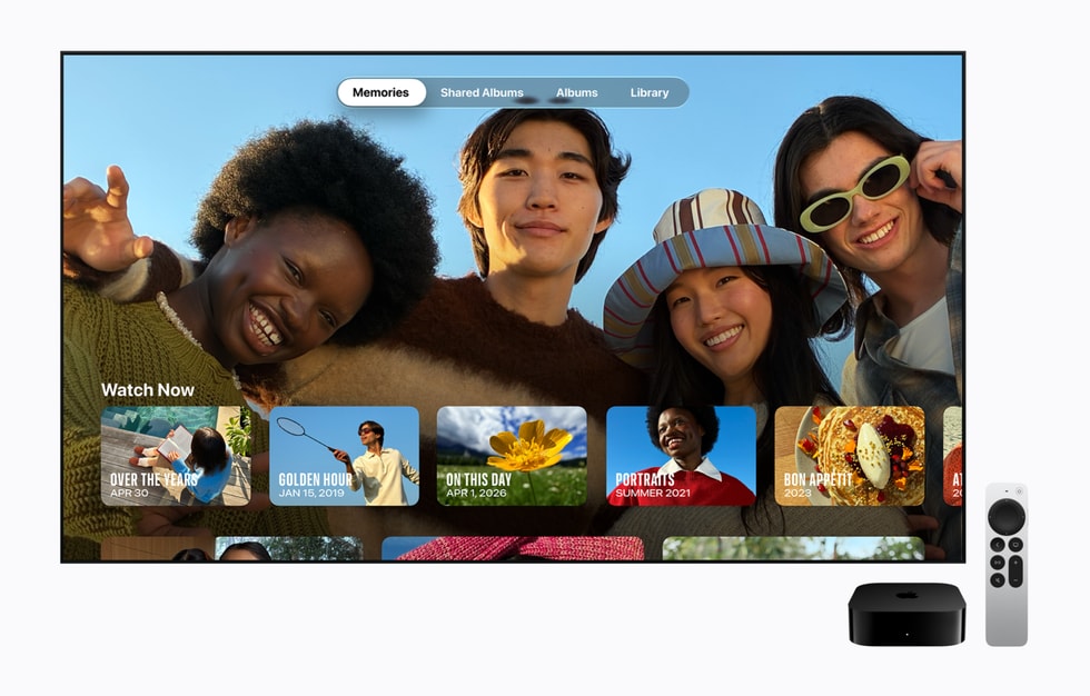На Apple TV 4K отображаются фотографии iCloud