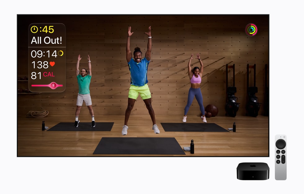 Apple TV 4K показывает тренировку Apple Fitness+
