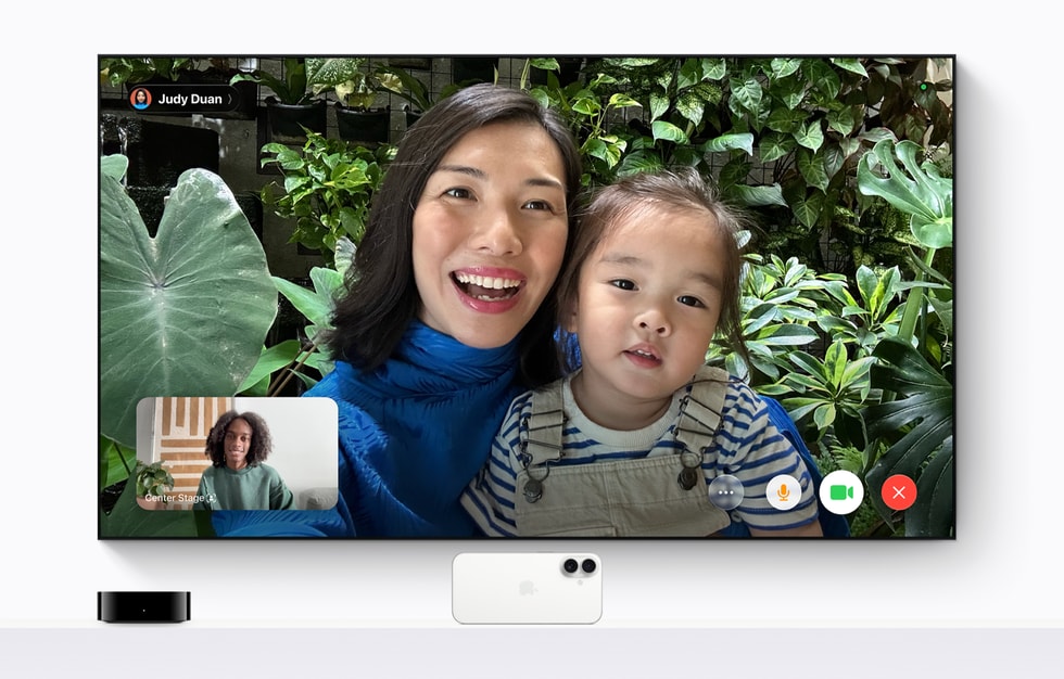 Apple TV 4K показывает звонок FaceTime