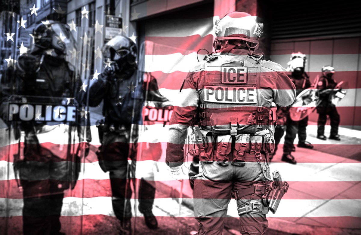 ICE officer collage