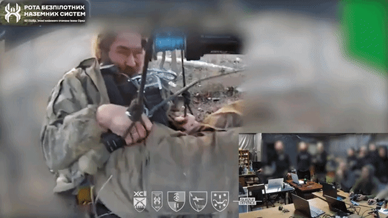 Анимация эвакуации раненого боевика дроном